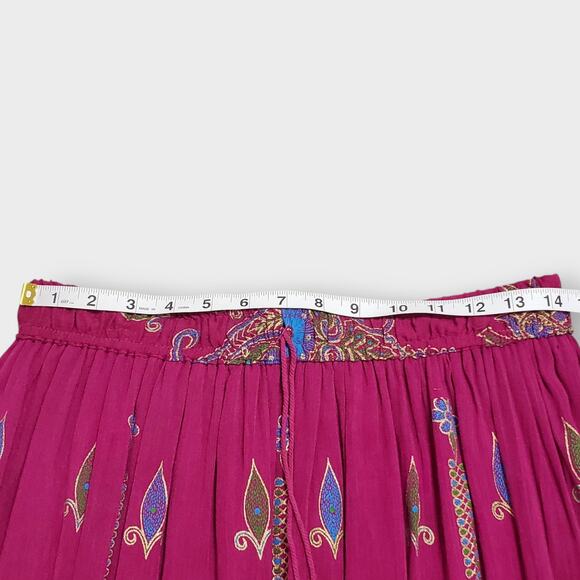 Royal Paisley Pink Floral Sequins Maxi Skirt Large Boho Gypsy Hippie Flowy NWT - Picture 10 of 12